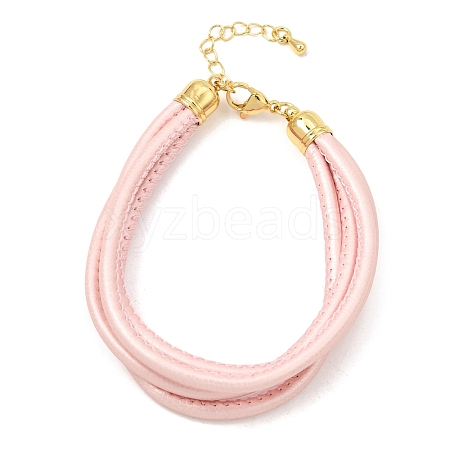 Microfiber Leather Multi-strand Cord Bracelets Makings FB-CBA983F-01G-10-1