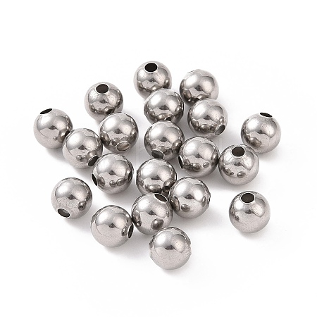 Non-Tarnish 304 Stainless Steel Round Beads X-STAS-F285-01P-1