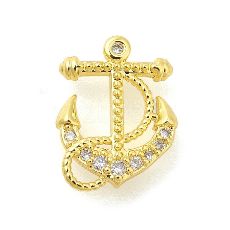 Rack Plating Brass Micro Pave Cubic Zirconia Charms KK-S396-55G-1