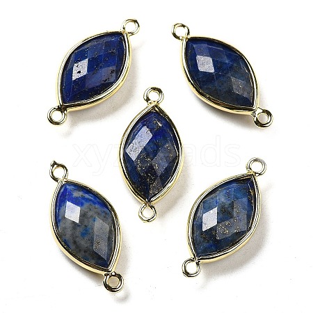 Natural Lapis Lazuli Faceted Connector Charms G-K347-03G-03-1