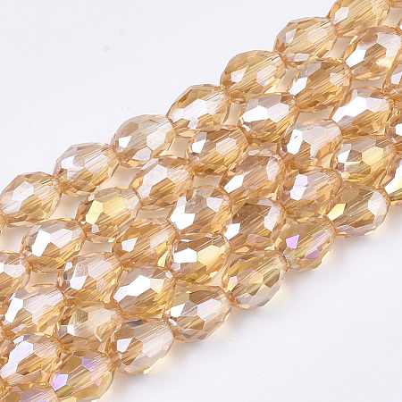 Electroplate Glass Beads Strands EGLA-T013-05J-1