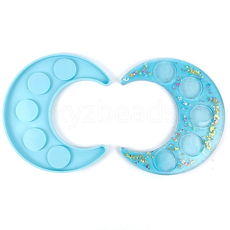 Crescent Moon Shot Glass Tray Silicone Mold DIY-I089-01-1