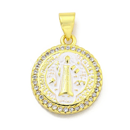 Rack Plating Brass Micro Pave Cubic Zirconia Pendants KK-B091-22G-08-1