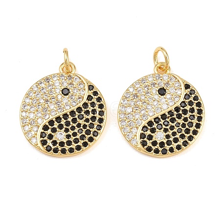 Brass Pave Clear Cubic Zirconia Pendants KK-L275-05G-1