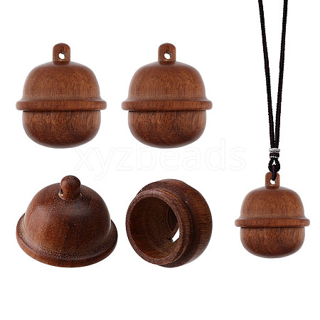 Openable Wood Pendants WOOD-WH0001-08-1