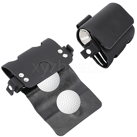 Imitation Leather Double Golf Ball Storage Bags AJEW-WH0258-576A-1