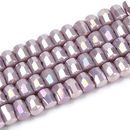 Electroplate Opaque Glass Beads Strands EGLA-N022-09A-C02-1