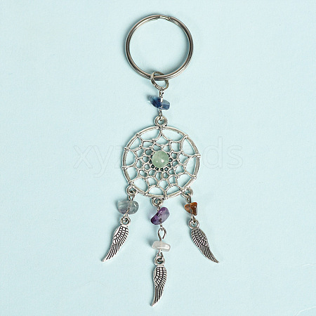 Natural Fluorite with Aolly Keychain PW-WG49538-07-1