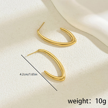 Elegant Stainless Steel V-shaped Hollow Earrings for Daily WM9233-1