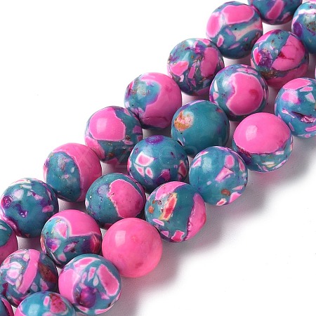 Dyed Synthetic Imperial Jasper Beads Strands G-C168-02A-1