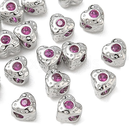SHEGRACE Brass Magenta Cubic Zirconia Beads XGRQ4H633-681P-B-1