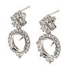 Rack Plating Brass with Cubic Zirconia Stud Earrings Finding KK-Z085-14P-1