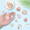 32Pcs 8 Styles Electroplated Natural Mixed Shell Pendants SSHEL-SC0001-62D-3