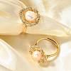 Flower Natural Pearl Adjustable Rings RJEW-P113-19G-1