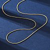 Brass Round Snake Chain Necklaces for Women NJEW-D302-15G-5