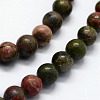 Natural Unakite Beads Strands G-I199-08-4mm-3