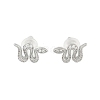 Brass Micro Pave Clear Cubic Zirconia Stud Earrings EJEW-P301-17P-4