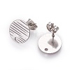 Non-Tarnish 304 Stainless Steel Ear Stud Findings STAS-O119-17C-P-1