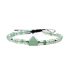 Natural Green Aventurine Braided Bead Bracelets for Women Men PW-WG825D4-02-1