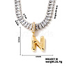 Golden Tone Brass Pave Clear Cubic Zirconia Letter Pendant Necklaces for Women YX4437-14-1