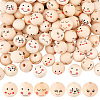 Olycraft 140Pcs 6 Styles Natural Wood European Beads WOOD-OC0003-58-1