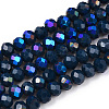 Electroplate Opaque Solid Color Glass Beads Strands X1-EGLA-A034-P4mm-L22-1