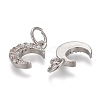 Brass Micro Pave Clear Cubic Zirconia Charms LS-ZIRC-Z005-01C-2