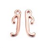 Rose Gold Plated Alloy Letter Pendants X-PALLOY-J718-01RG-J-1