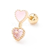 Double Heart Cat Eye Stud Earrings for Women EJEW-A065-08G-1