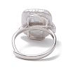 Square Natural Pearl Adjustable Rings RJEW-P113-10P-3