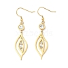 304 Stainless Steel Leaf Dangle Earrings EJEW-Z129-13G-4
