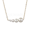 Shell Pearl Pendant Necklaces NJEW-TA00131-1