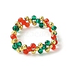 Christmas Theme Glass Rings RJEW-TA00121-1