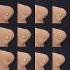 Brass Micro Pave Cubic Zirconia L-Shaped Nose Rings WGA70D4-14-2