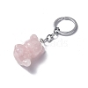 Natural Rose Quartz Pendant Keychains KEYC-P011-02P-06-2