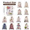 36Pcs 12 Styles Rectangle Cotton Drawstring Gift Bags ABAG-TA0001-18-3