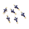 Brass Enamel Connector Charms KK-J302-08G-06-2