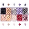 10 Color Eco-Friendly Pearlized Round Glass Pearl Beads HY-PH0010-03-1