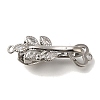 Brass Micro Pave Clear Cubic Zirconia Fold Over Clasps KK-K389-139P-1