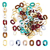 120Pcs 6 Colors Two Tone Acrylic Linking Rings OACR-FH0001-036-1
