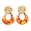 304 Stainless Steel & Resin Stud Dangle Earrings for Women SA-CBA717A-01G-02-2