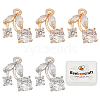 Beebeecraft 10Pcs 2 Colors Rack Plating Brass Clear Cubic Zirconia Charms ZIRC-BBC0001-03-1