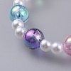 Transparent Acrylic Imitated Pearl  Stretch Kids Bracelets BJEW-JB04575-3