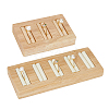 HOBBIESAY 2Pcs 2 Styles Rectangle 5-Slot Bamboo & 3-Slot Wood Ring Display Tray Stands RDIS-HY0001-02B-1