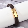 Braided Microfiber Leather Cord Bracelets for Women Men BJEW-D304-05G-01-4