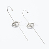 Brass Micro Pave Clear Cubic Zirconia Ear Wrap Crawler Hook Earrings EJEW-J101-19P-2