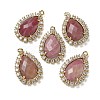 Natural Rhodonite Faceted Teardrop Pendants G-I375-01G-17-1