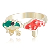 Frog & Mushroom Alloy Open Cuff Ring for Women JR943A-1