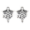 Tibetan Style Alloy NP Caduceus Medical Symbol Charms TIBEP-N008-136-1