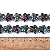 Electroplate Transparent Glass Beads Strands EGLA-N020-02F-4